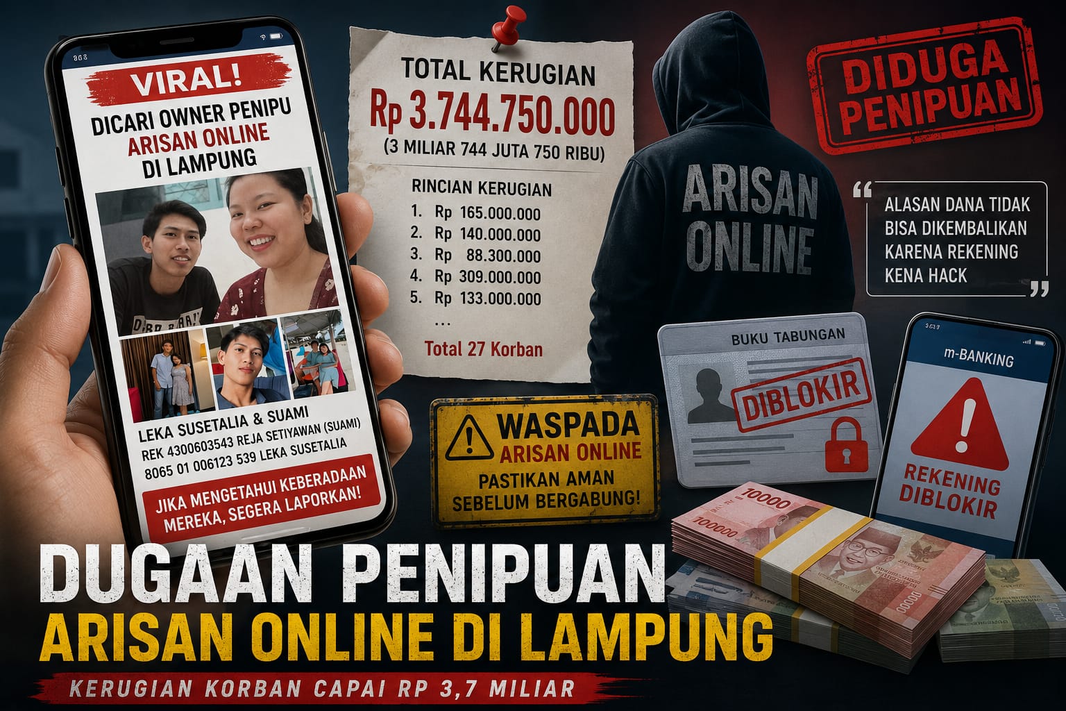 Heboh! Dugaan Penipuan Arisan Online di Lampung Ramai diburu Warganet