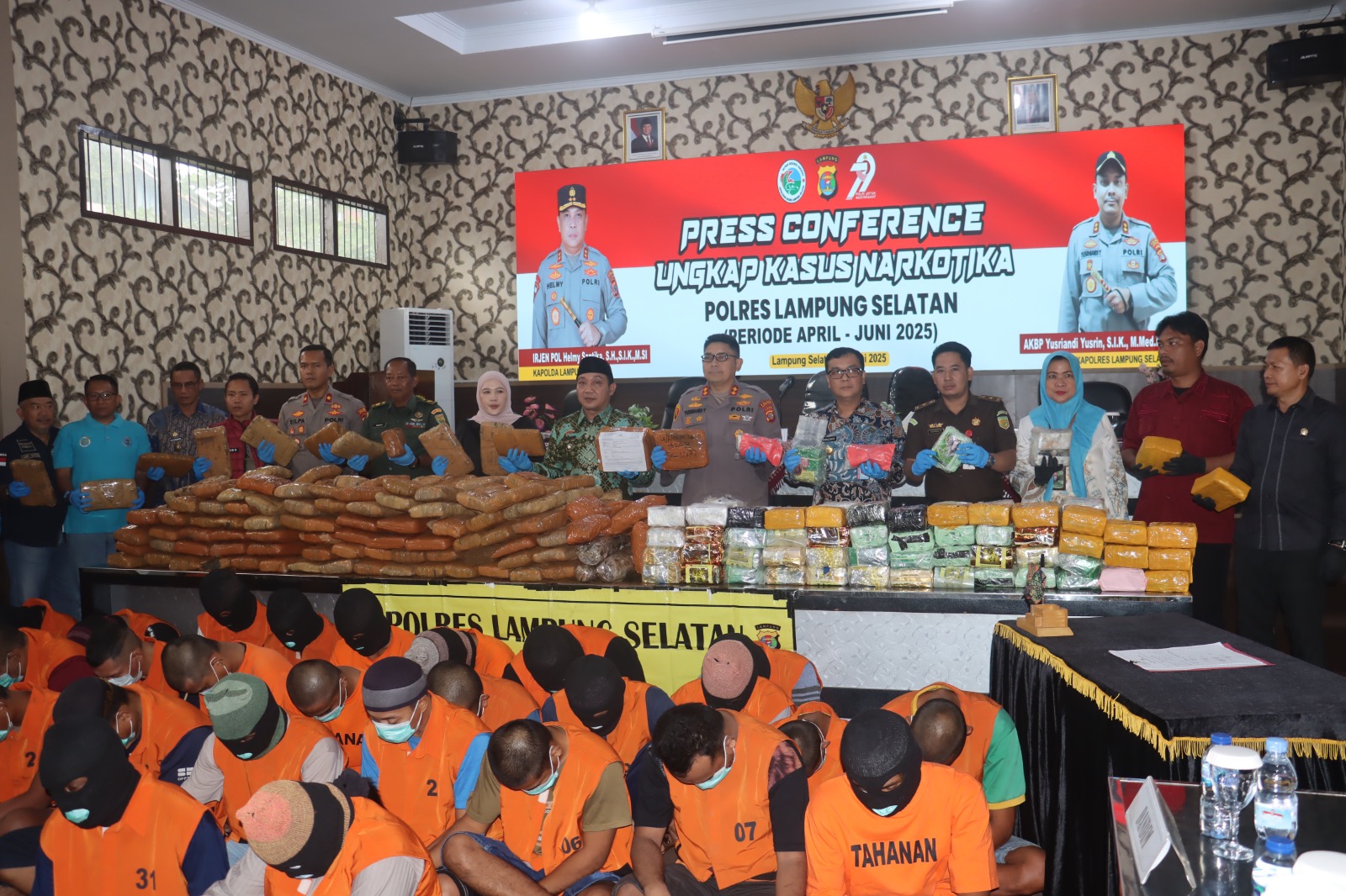 Polres Lampung Selatan Ungkap 24 Kasus Narkotika dalam Tiga Bulan, Sita 119 Kg Sabu dan 276 Kg Ganja
