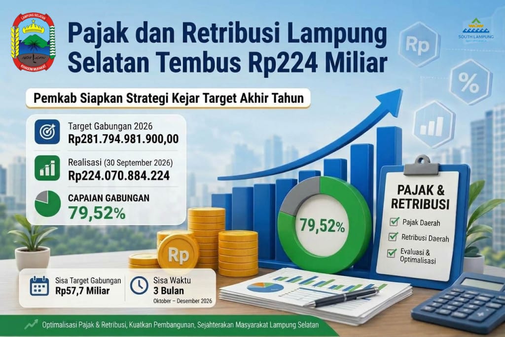 Pemkab Lampung Selatan Pacu Penerimaan Pajak dan Retribusi, Realisasi Tembus Rp224 Miliar