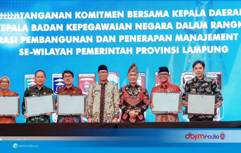 Bupati Lampung Selatan Tandatangani Komitmen Bersama BKN untuk Percepatan Penerapan Manajemen Talenta ASN