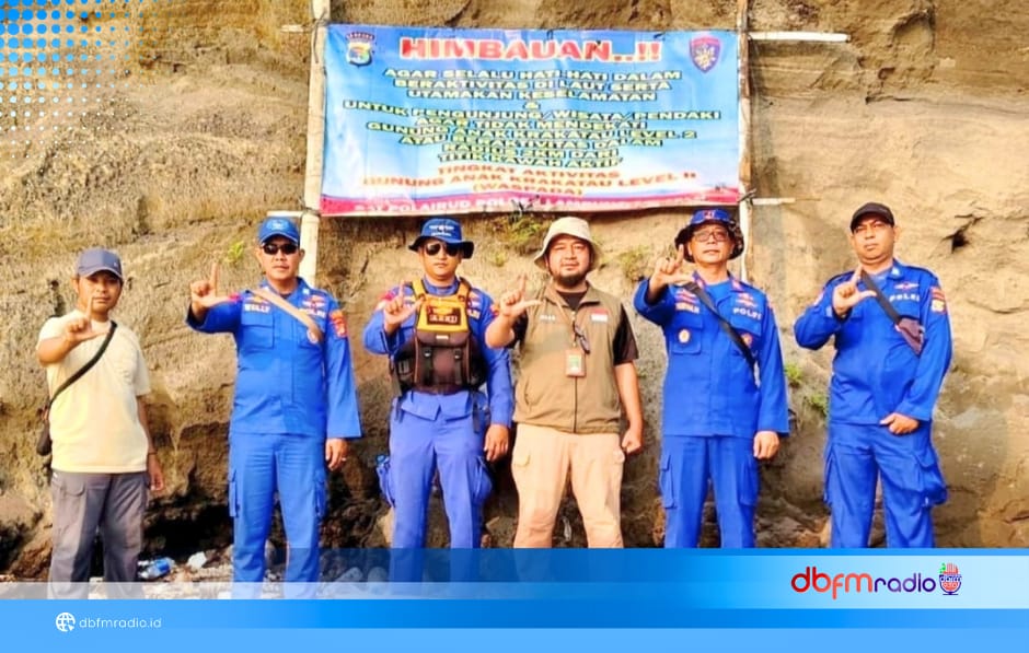 Polda Lampung Pasang Papan Imbauan di Gunung Anak Krakatau, Keselamatan Masyarakat Jadi Prioritas