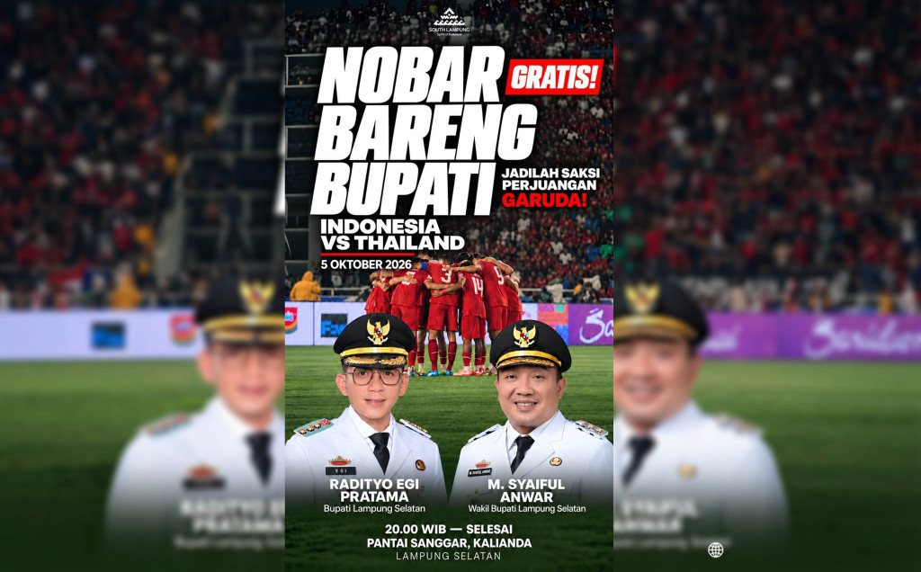 Nobar Final Indonesia vs Thailand, Pantai Sanggar Jadi Titik Kumpul Warga Lampung Selatan