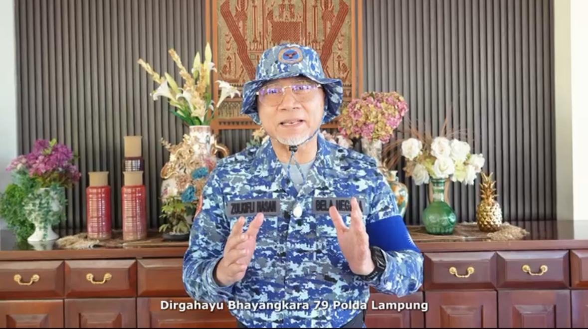 Hari Bhayangkara ke-79, Menko Bidang Pangan Zulkifli Hasan Apresiasi Kinerja Polda Lampung