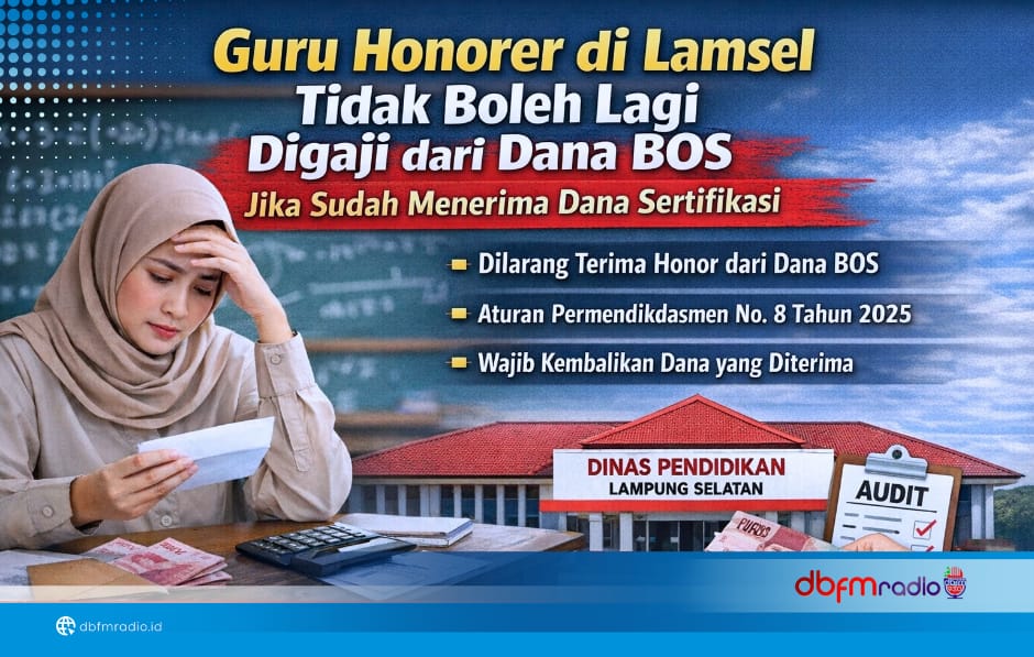 Guru Honorer Bersertifikasi di Lampung Selatan Tak Lagi Terima Honor BOS, Dana Wajib Dikembalikan Jika Jadi Temuan Audit
