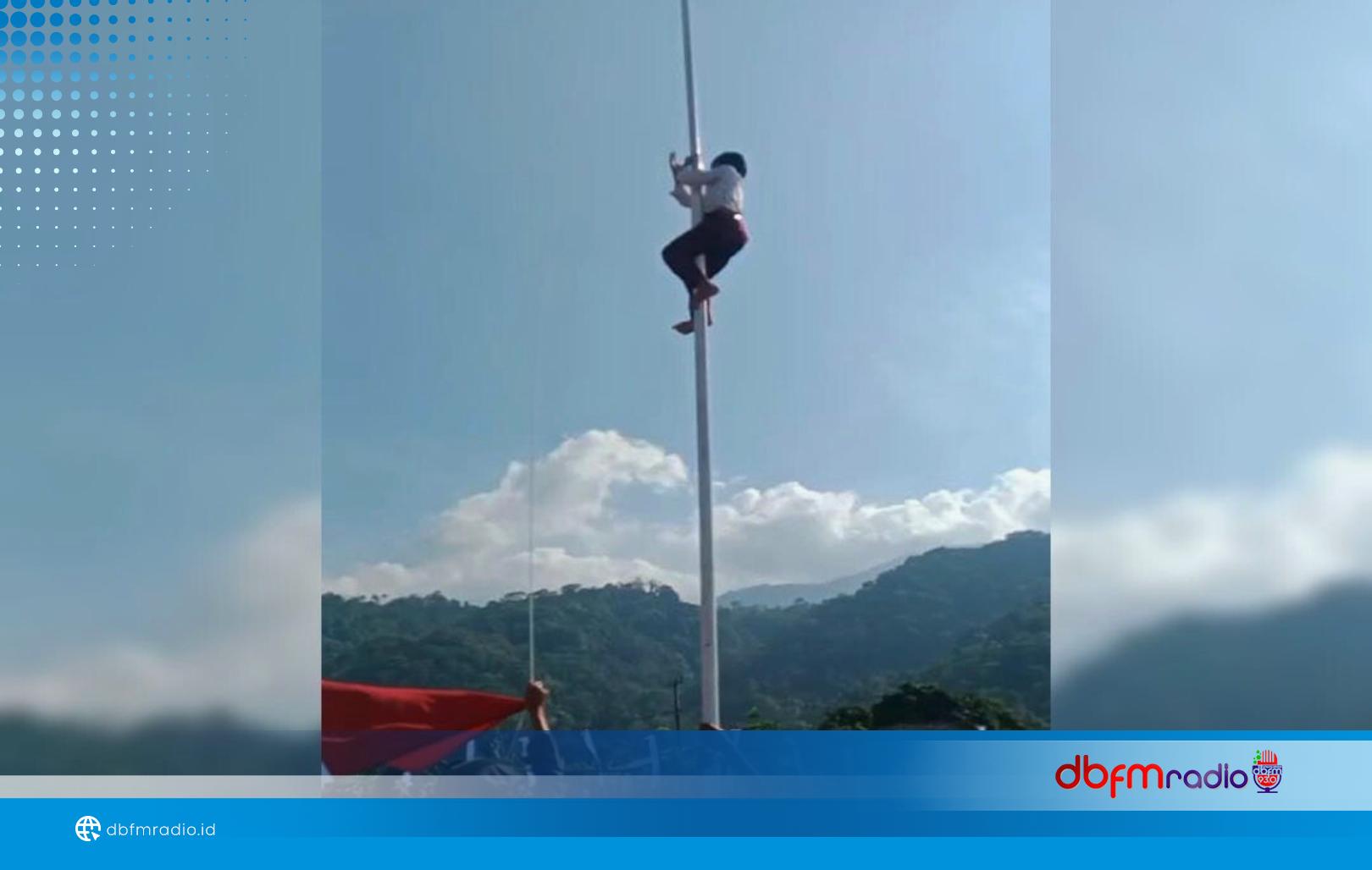 Bocah SD di Lampung Selatan Panjat Tiang Bendera, Selamatkan Jalannya Upacara HUT ke-80 RI