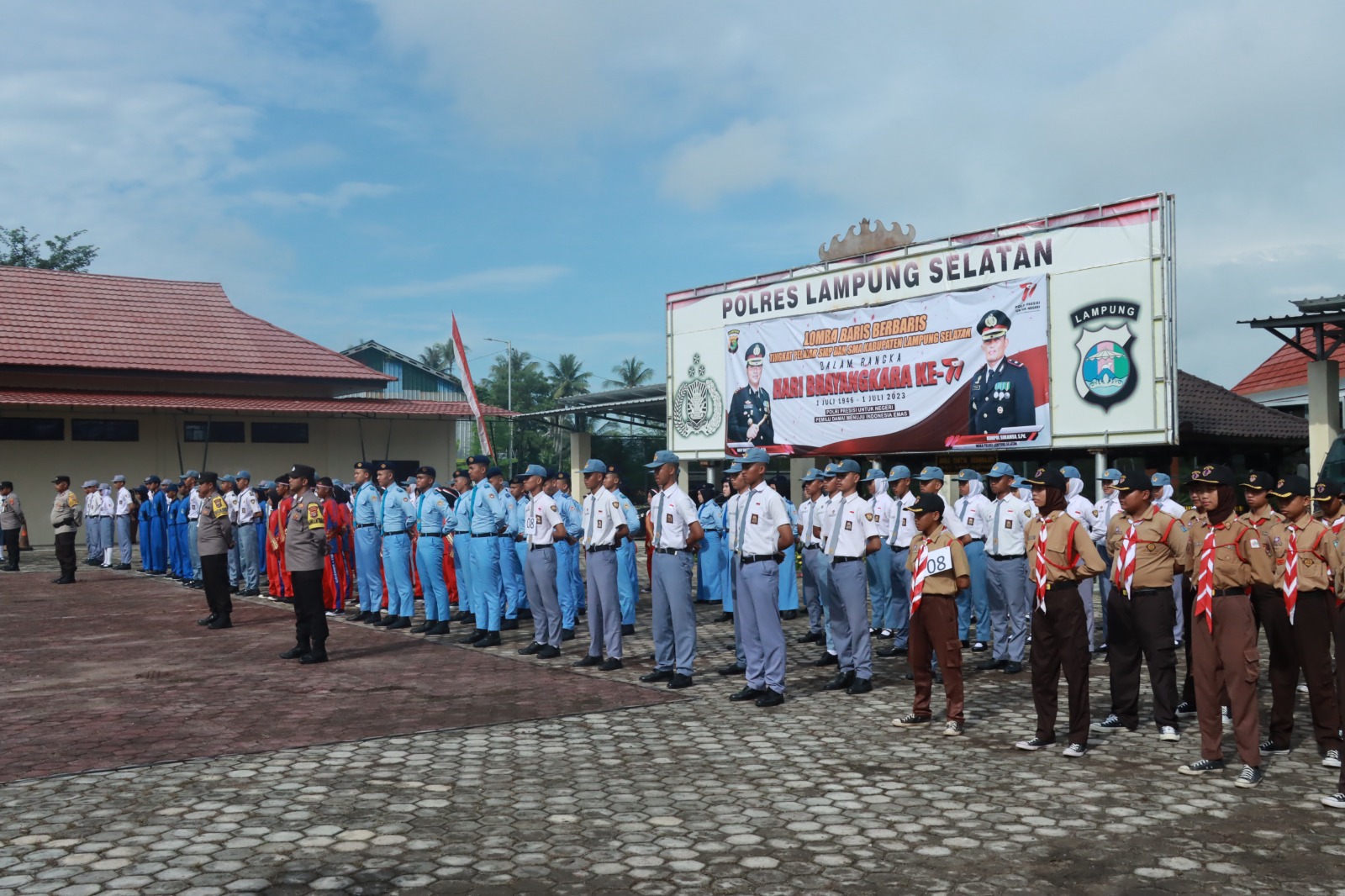 Sambut Hari Bhayangkara ke 77, Polres Lampung Selatan Gelar Lomba PBB tingkat SMP dan SMA