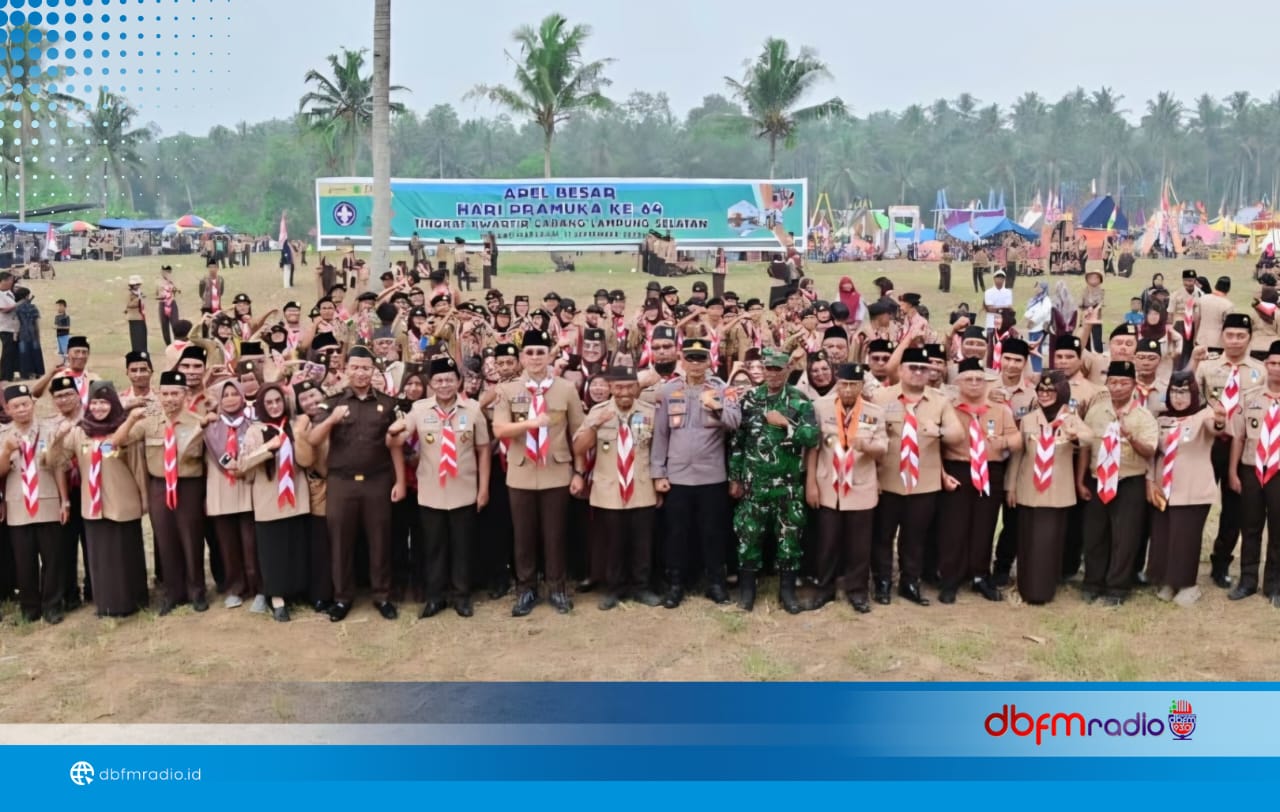 Lapangan Desa Triharjo Jadi Saksi Semangat Kebersamaan Apel Besar Hari Pramuka ke-64 Lampung Selatan