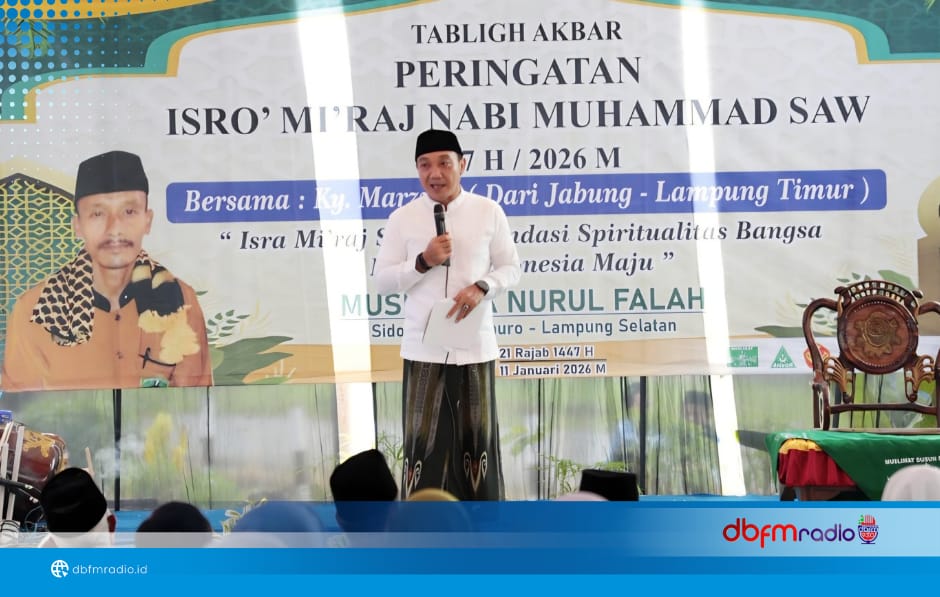 Wabup Lampung Selatan Hadiri Tabligh Akbar Peringatan Isra Mikraj di Candipuro