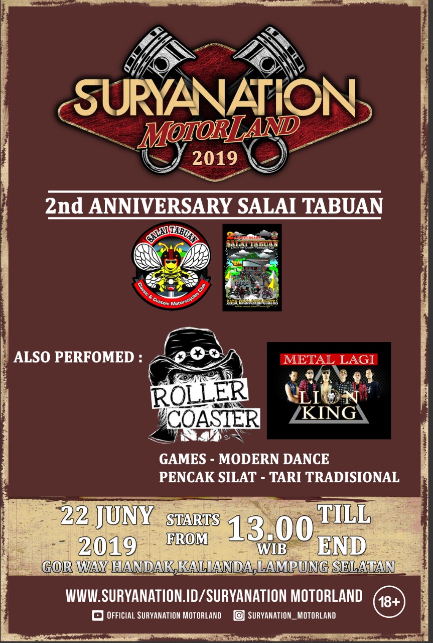 2nd Anniversary Salai Tabuan, Gelar Suryanation Motor Land 2019