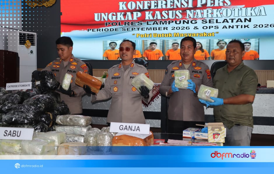 Polres Lampung Selatan Bongkar 27 Kasus Narkotika, 34 Tersangka dan Puluhan Kilogram Sabu Disita