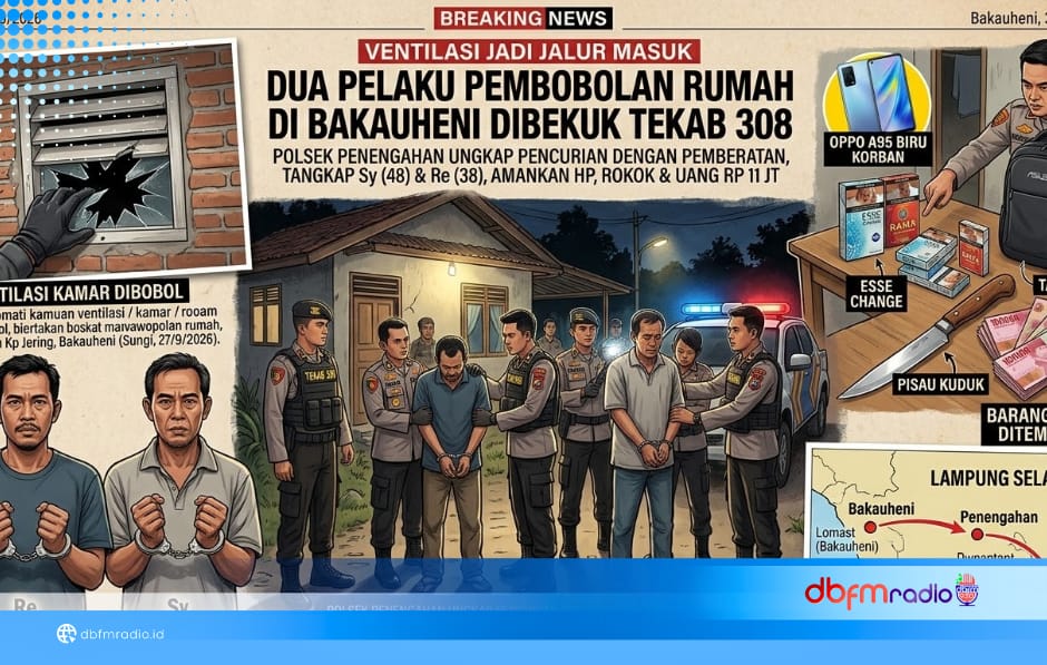 Ventilasi Jadi Jalur Masuk, Dua Pelaku Pembobolan Rumah di Bakauheni Dibekuk Tekab 308