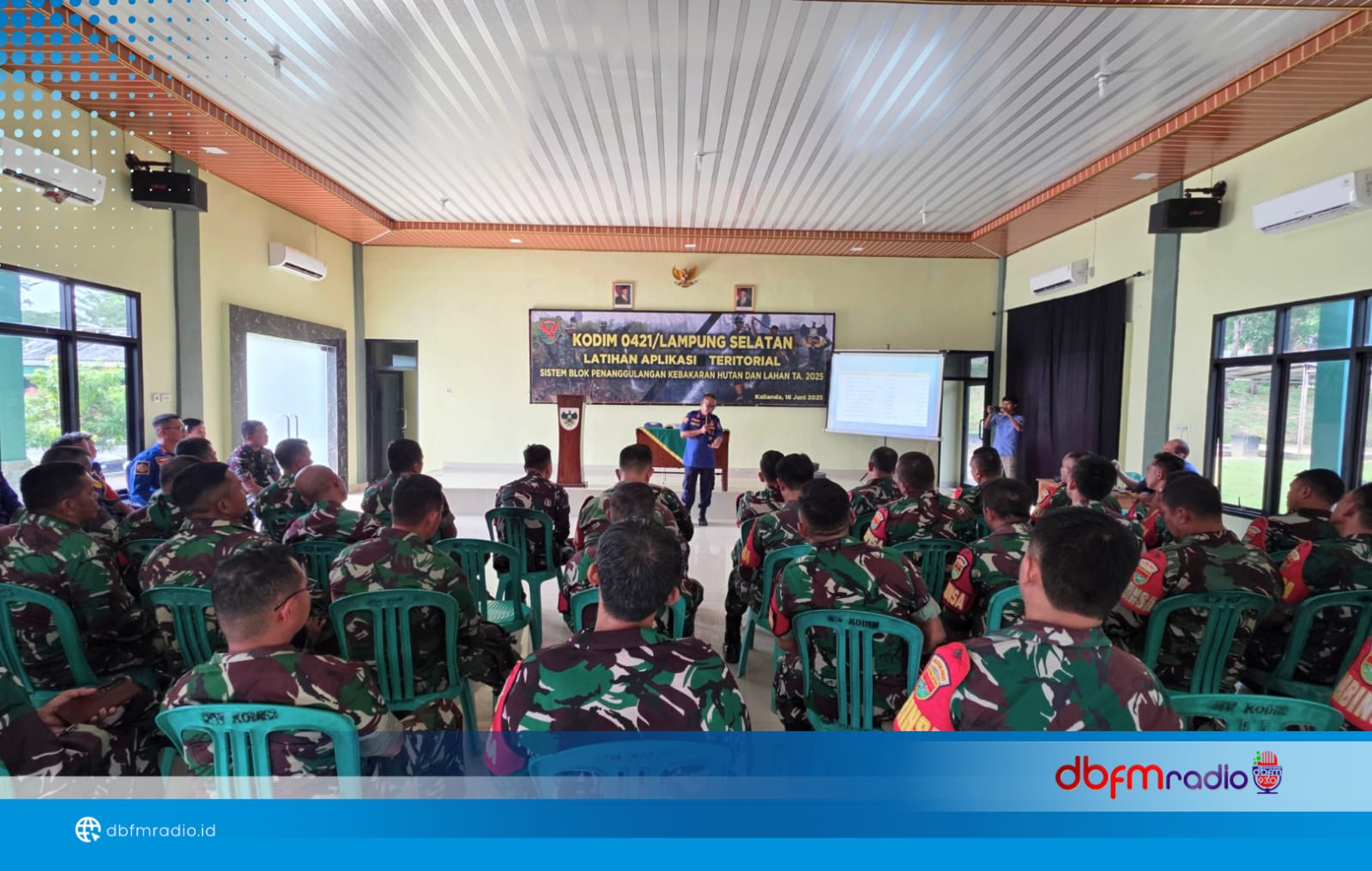 Damkarmat Lampung Selatan Berikan Materi Penanganan Karhutla Untuk TNI Kodim 0421/LS